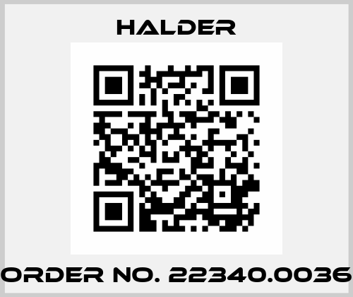 Order No. 22340.0036 Halder