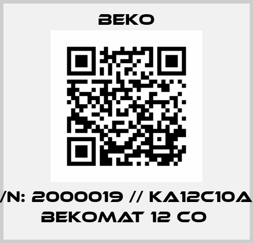 P/N: 2000019 // KA12C10AO BEKOMAT 12 CO  Beko