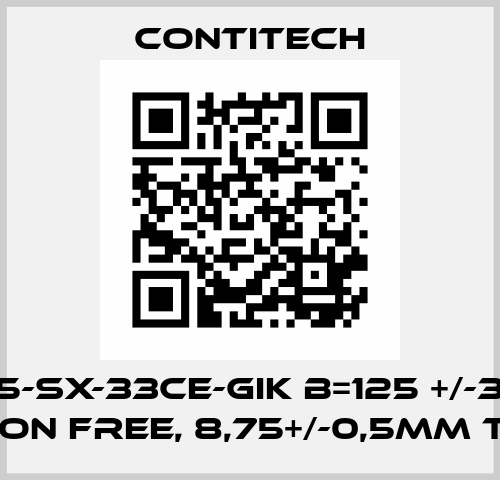 S-125-SX-33CE-GIK b=125 +/-3mm, silicon free, 8,75+/-0,5mm thick Contitech