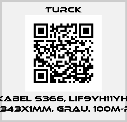 KABEL S366, LIF9YH11YH, 8x0,343x1MM, GRAU, 100M-RING  Turck